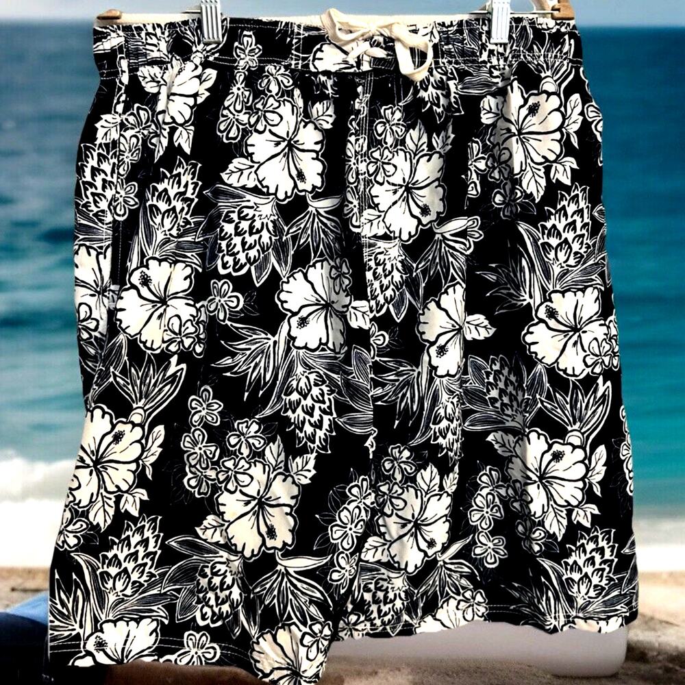 Swim Shorts 40-42 XL Resort Wear Beach Lounge Dad 90s Swim Trunks Blue